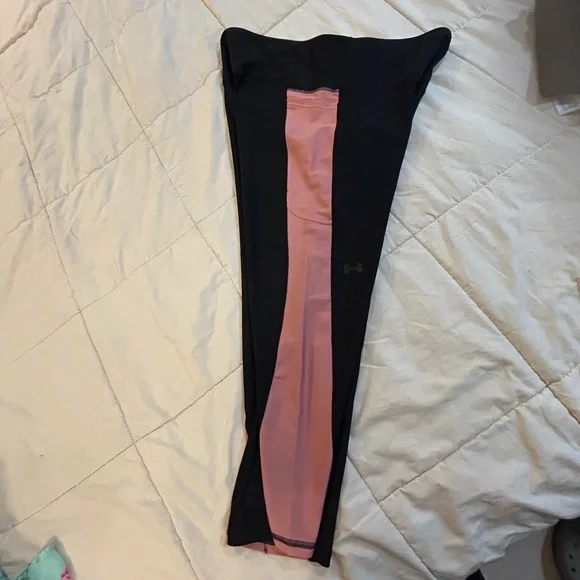 Under Armour Black and Pink Athletic Leggings - Picture 2 of 4